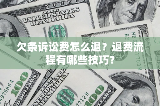北京欠条诉讼费怎么退？退费流程有哪些技巧？